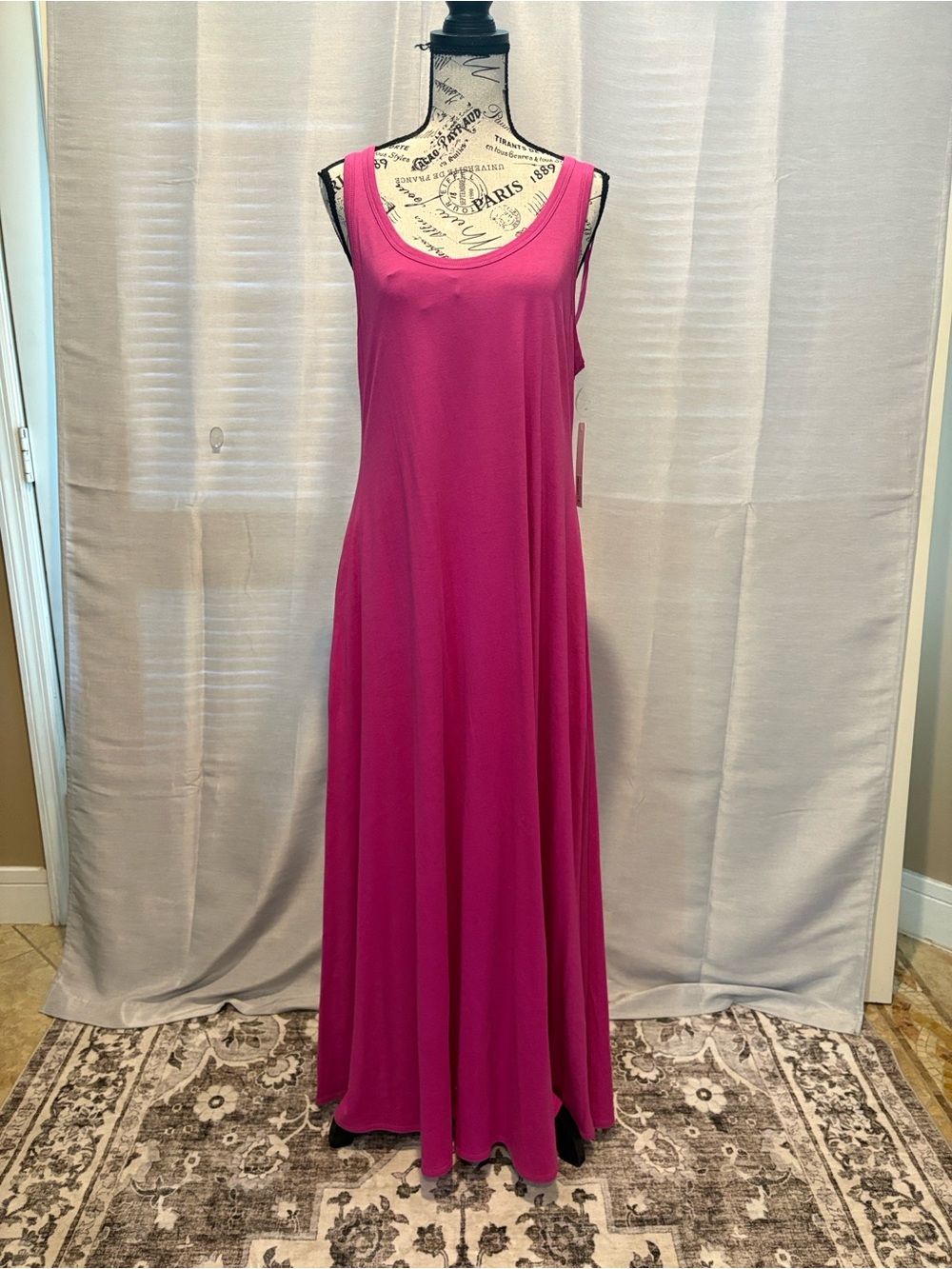 NWT Soft Surroundings Santiago Sleeveless Maxi Tank Dress Easy Summer Loose Sz M